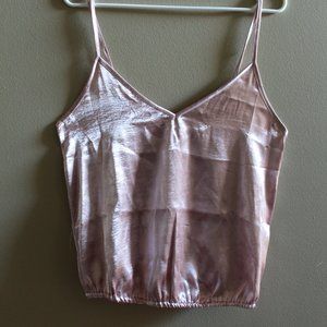 Satin Pink Spaghetti Strap Top